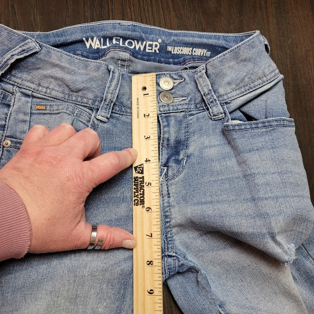 Wallflower Blue Skinny Jeans with Distressed Rips - Picture 5 of 9